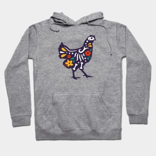 Colorful Day of the Dead Chicken | Dia de los Muertos Animals Hoodie